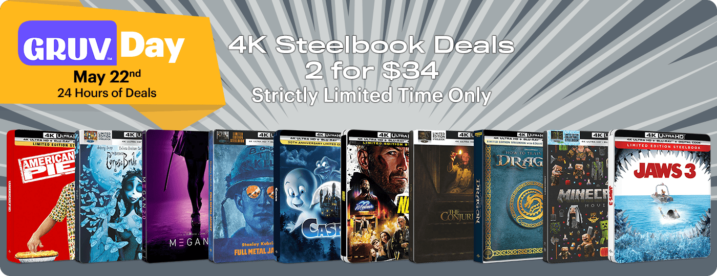 GRUV Day 4K Steelbook Deals - 2 for $34