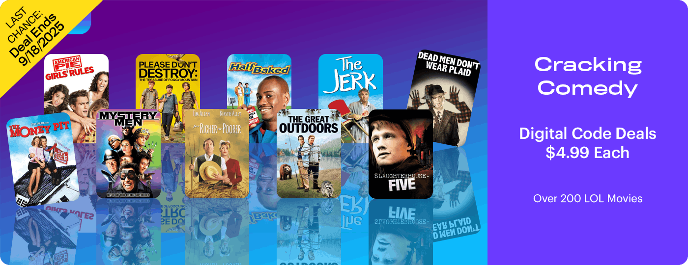 Cracking Comedy Deals - Digital Codes $4.99 Each