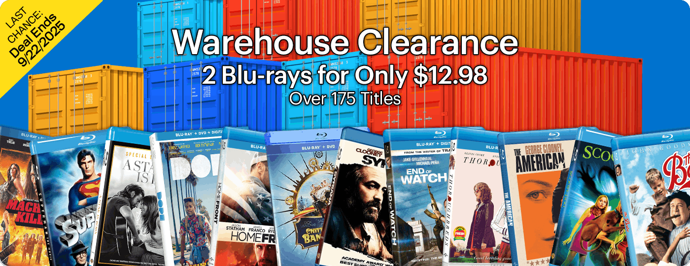 Warehouse Clearance - 2 Blu-rays for $12.98