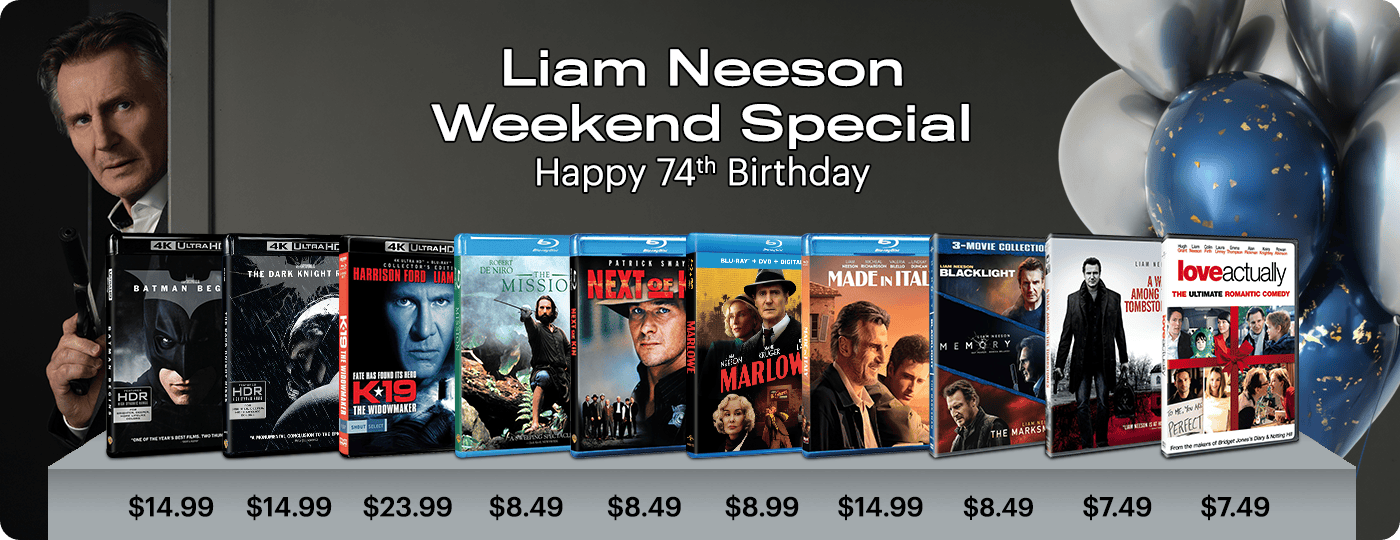 Get birthday deals on 4K UHD, Blu-ray & DVD to celebrate Liam Neeson's 74th birthday