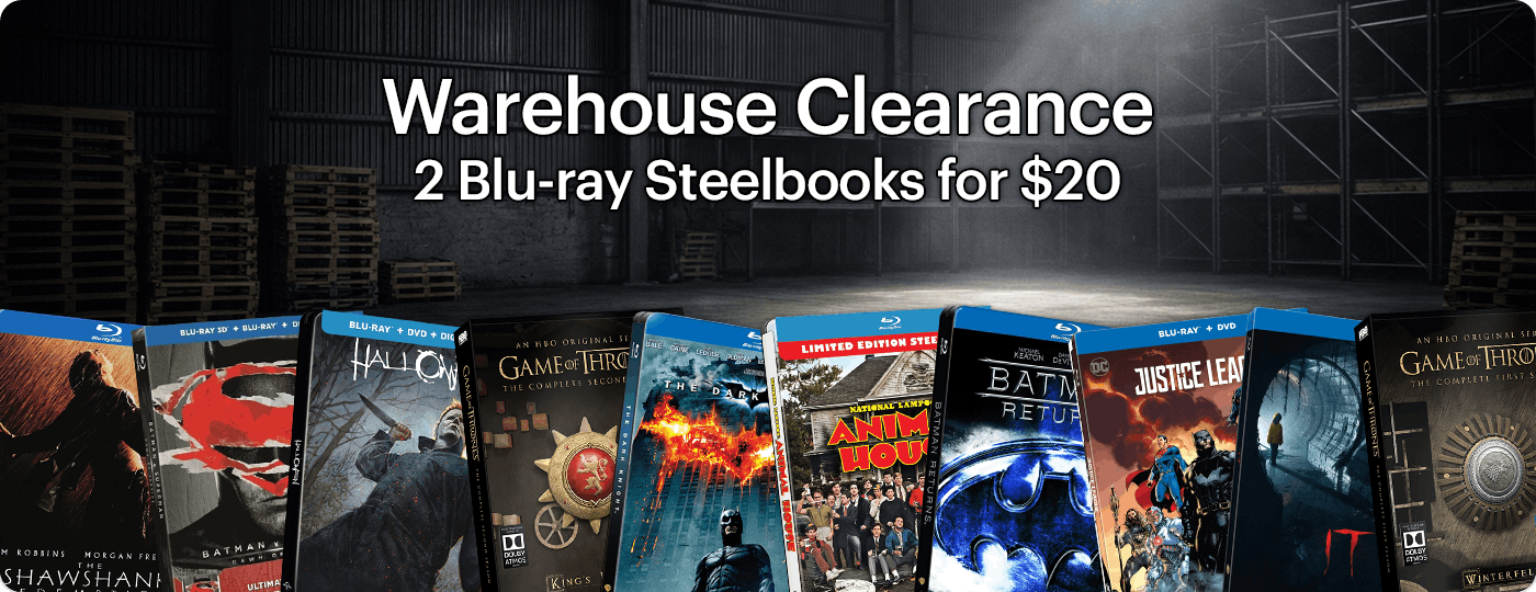 Warehouse Clearance - 2 Blu-ray Steelbooks for $20