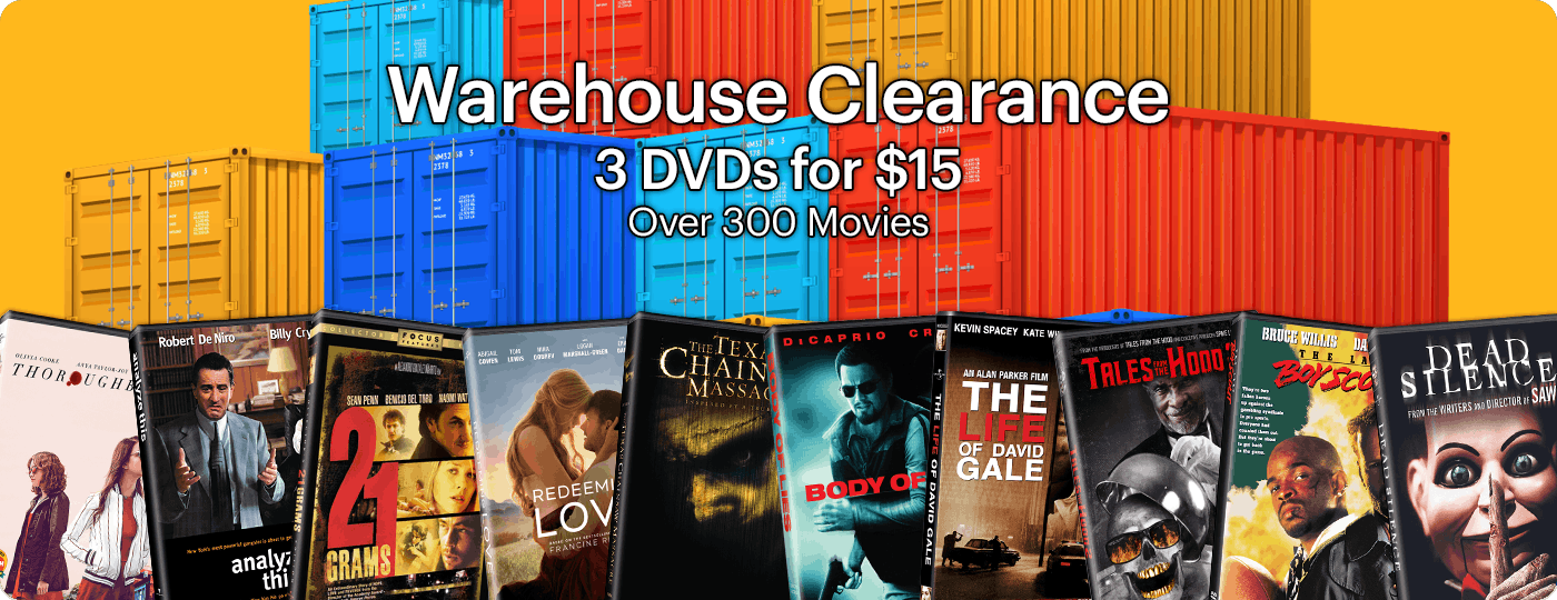 Warehouse Clearance - 3 DVDs for Only $15