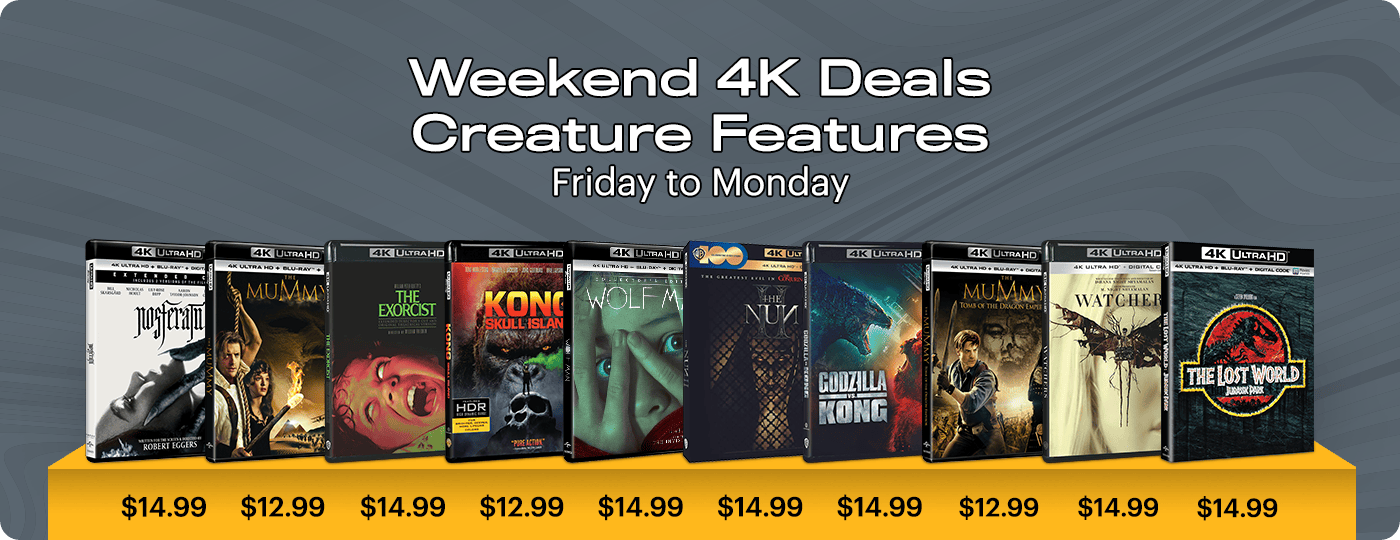 4K UHD Weekend Deals - Friday to Monday: Creature Features