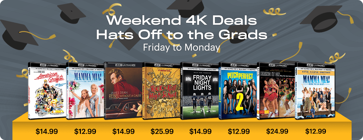 4K UHD Weekend Deals - Friday to Monday: Hats Off to the Grads