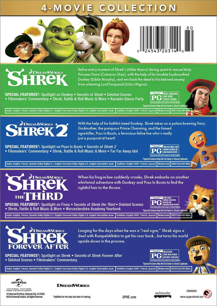 Shrek: The 4-movie Collection (Anniversary Edition) [DVD]
