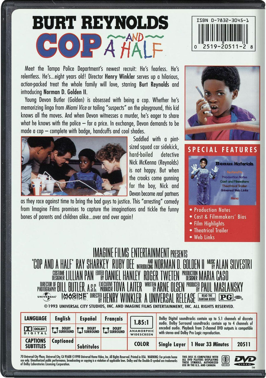 Cop and a Half (DVD Widescreen) [DVD]
