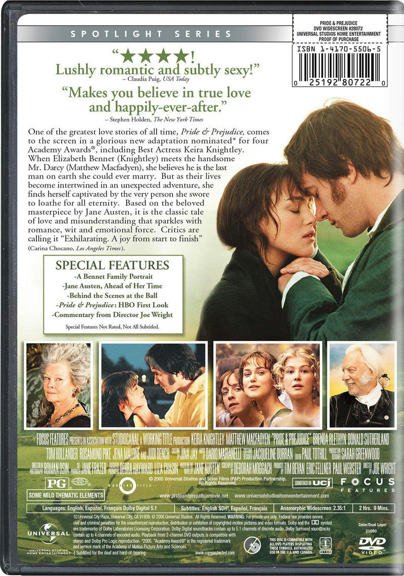 Pride and Prejudice (2006) [DVD]