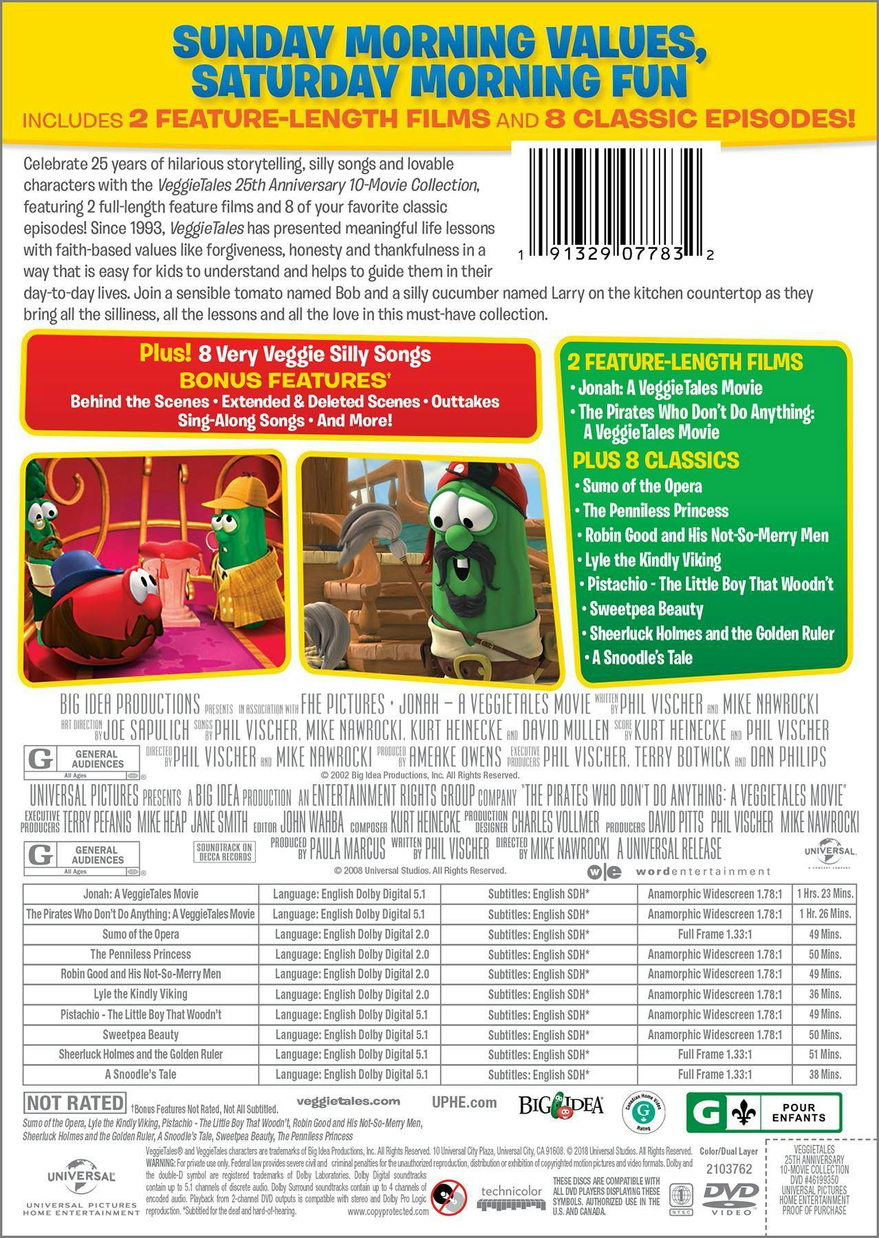 VeggieTales: 10-movie Collection (DVD Set) [DVD] – GRUV Entertainment