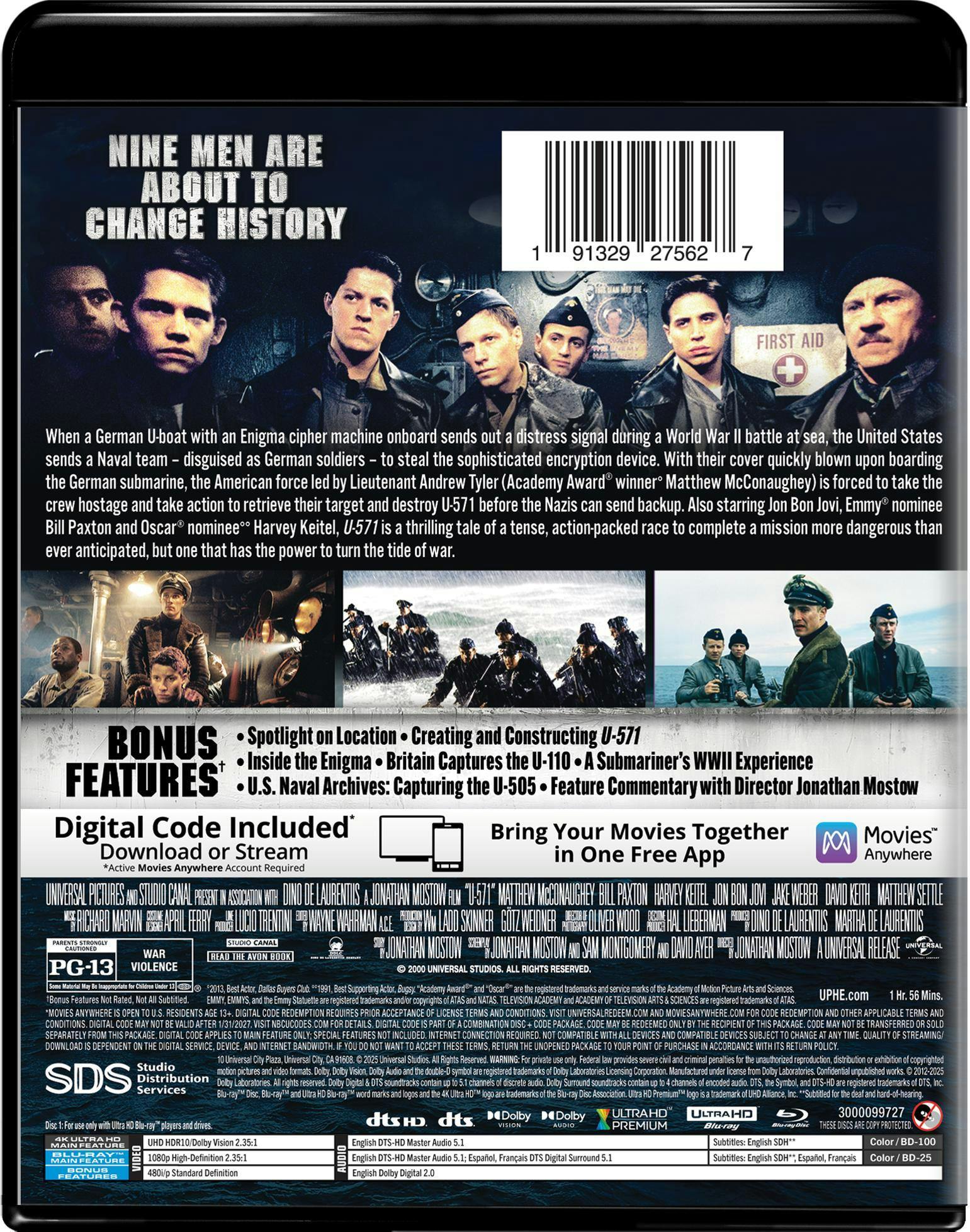 U-571 - 4K Ultra HD + Blu-ray + Digital (4K Ultra HD + Blu-ray +