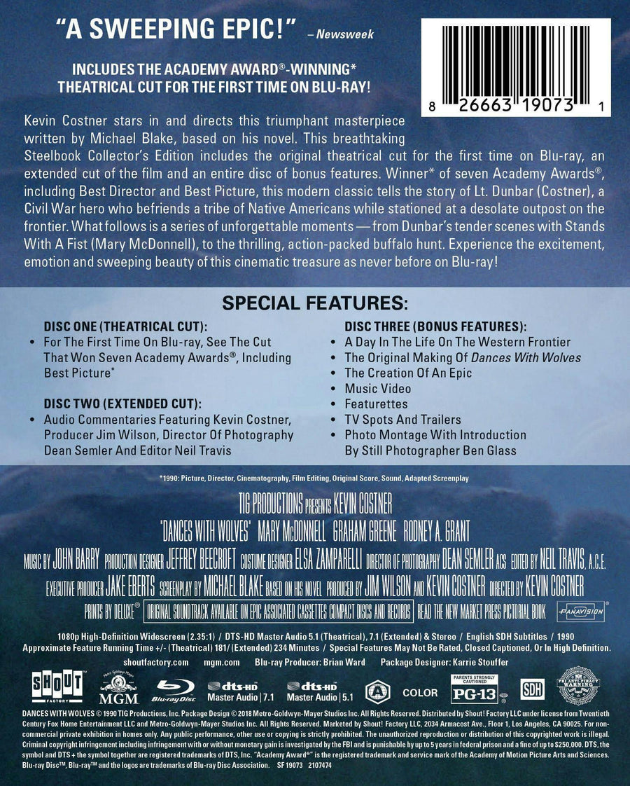 Dances with Wolves - Limited Edition Steelbook [Blu-ray]