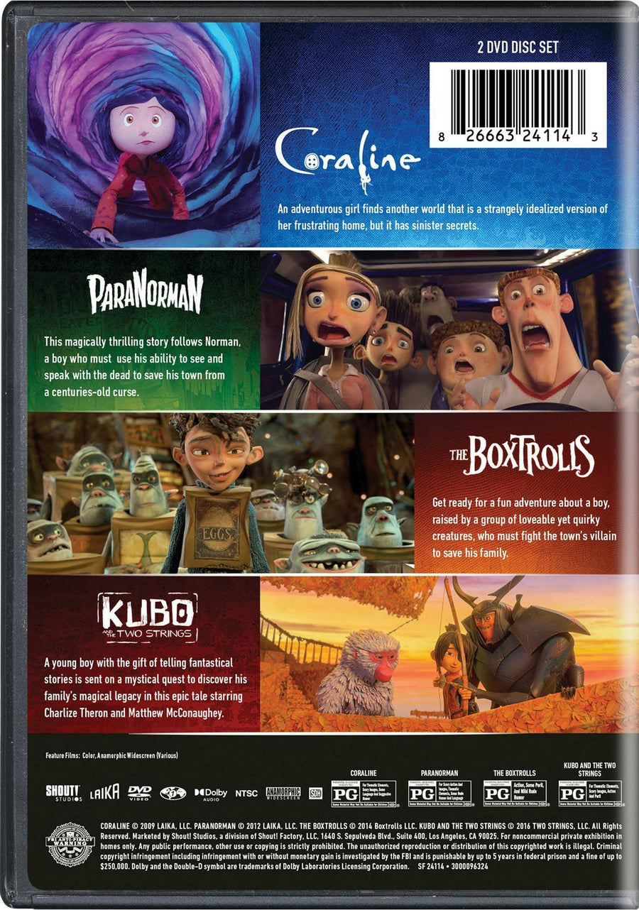 Laika: The Studio Collection (Coraline / ParaNorman / The Boxtrolls / Kubo and the Two Strings) [DVD]
