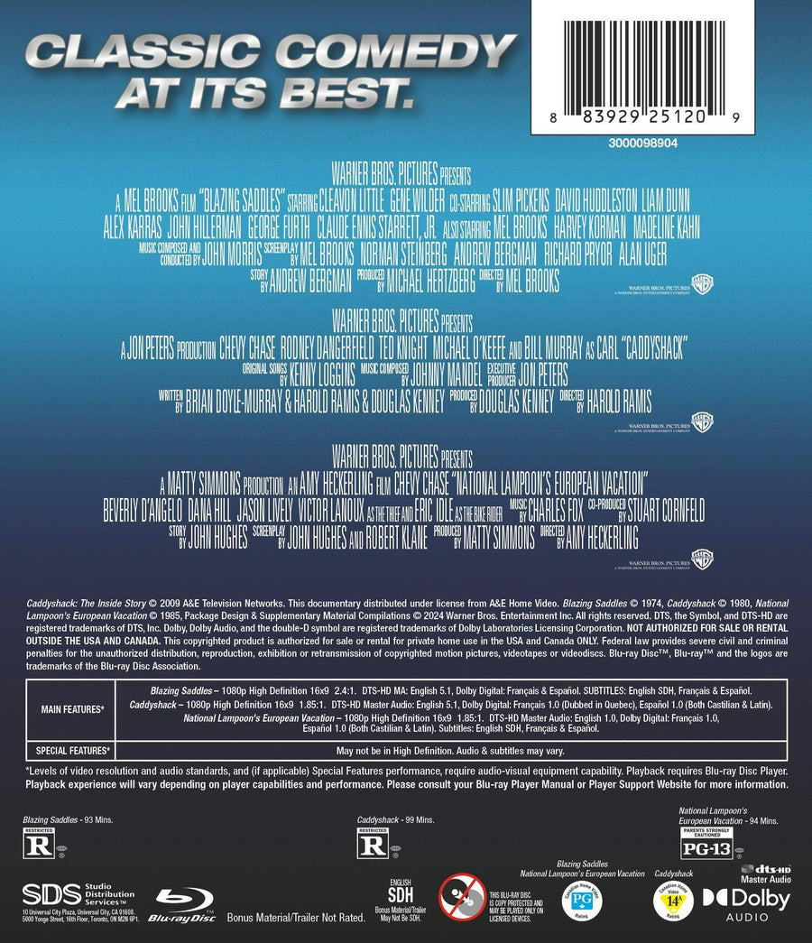 Blazing Saddles/Caddyshack/National Lampoon's European Vacation (Box Set) [Blu-ray]