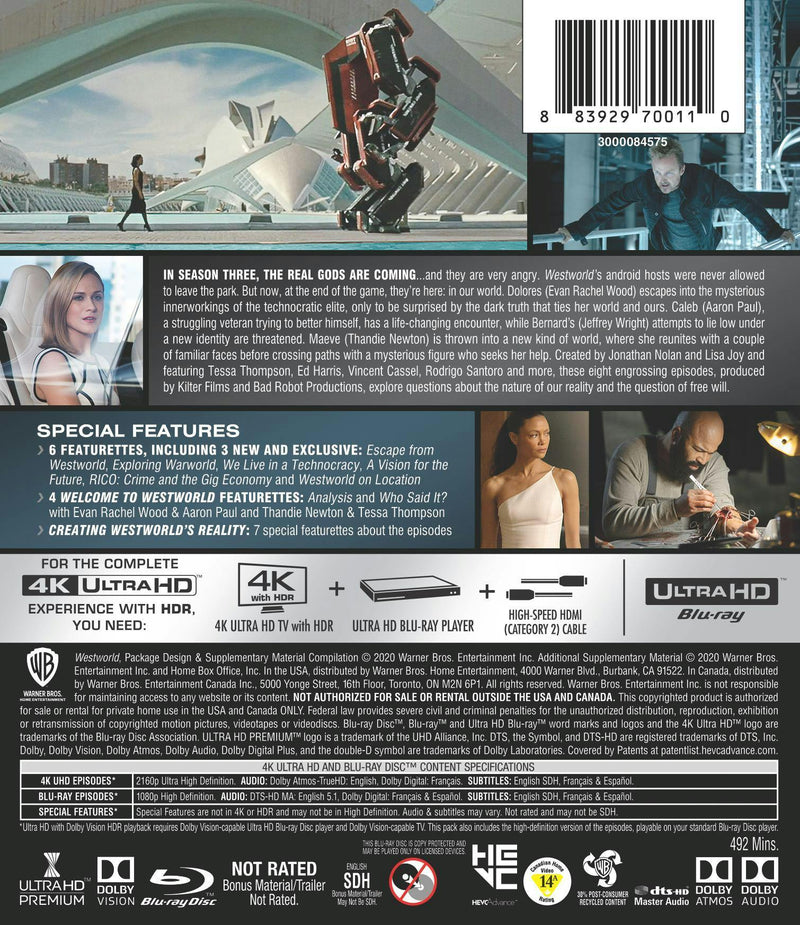 Westworld: S3: The New World (4K Ultra HD/Blu-ray/Digital) (4K Ultra HD + Blu-ray + Digital Copy) [UHD]