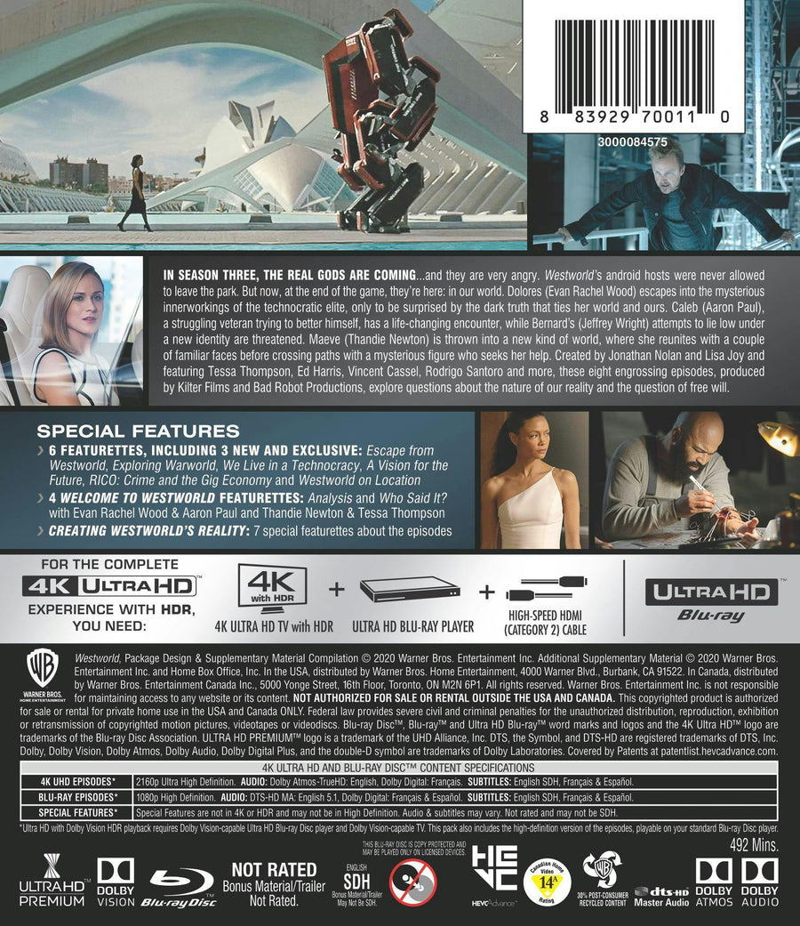 Westworld: S3: The New World (4K Ultra HD + Blu-ray + Digital Copy) [UHD]