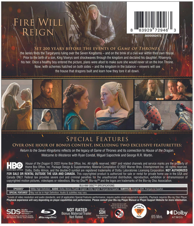 House of the Dragon: The Complete First Season [Blu-ray]