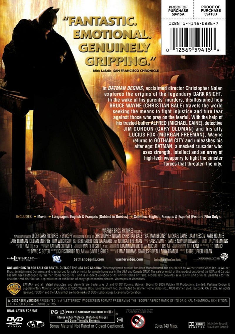 Batman Begins [DVD]