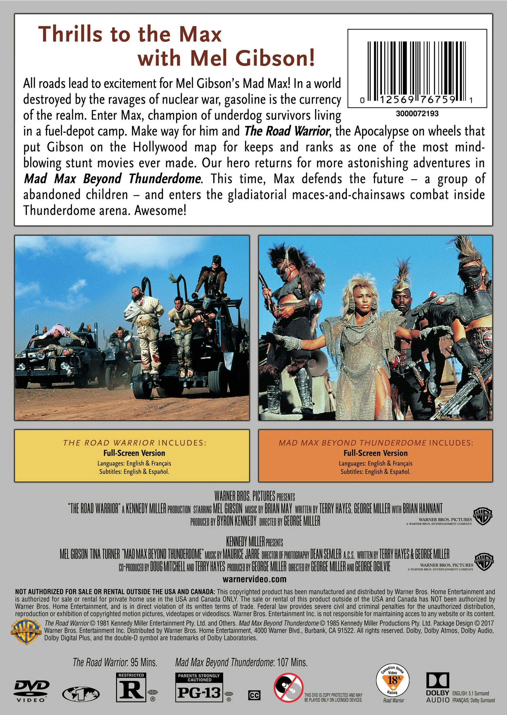 Road Warrior / Mad Max: Beyond Thunderdome [DVD] – GRUV