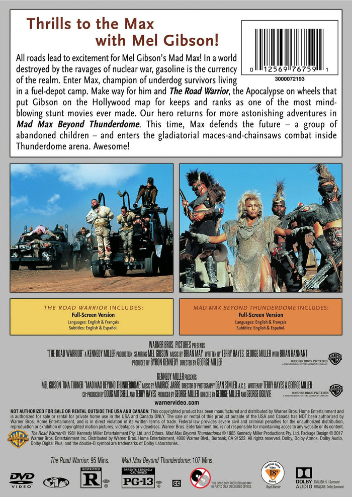 Mad Max - The Road Warrior/Mad Max - Beyond Thunderdome (DVD Double Feature) [DVD]