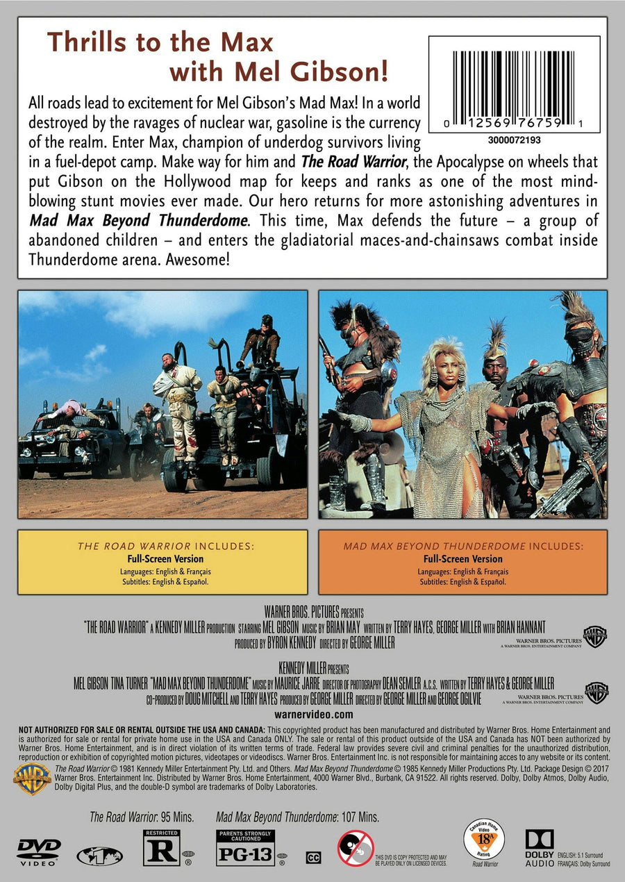 Mad Max - The Road Warrior/Mad Max - Beyond Thunderdome (DVD Double Feature) [DVD]