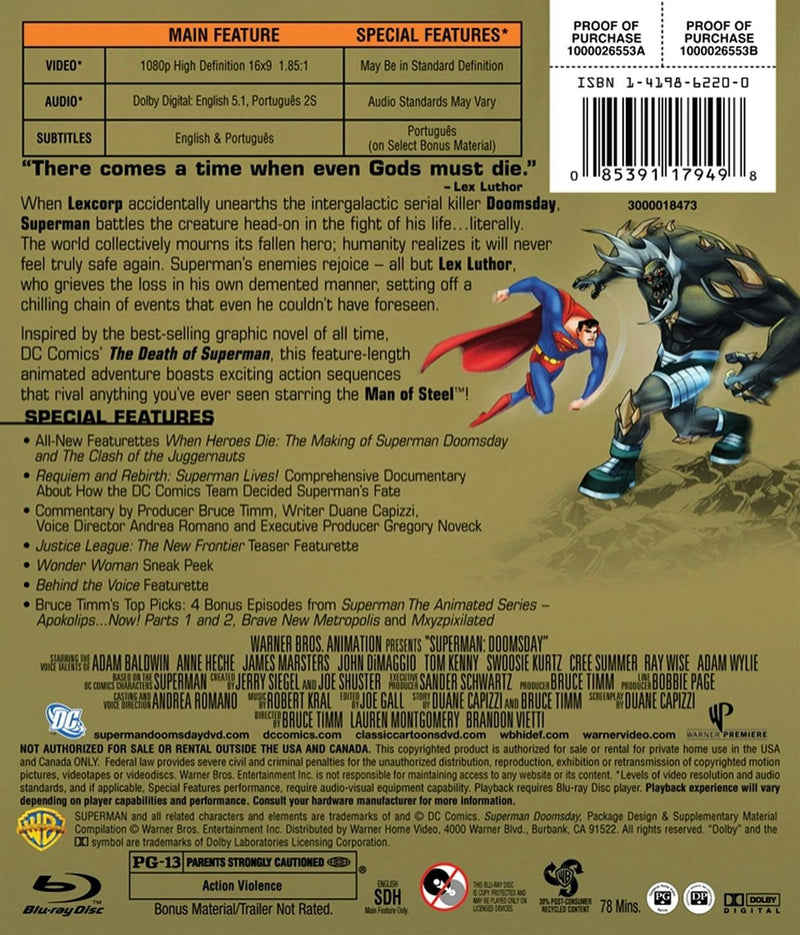 DCU: Superman Doomsday [Blu-ray]