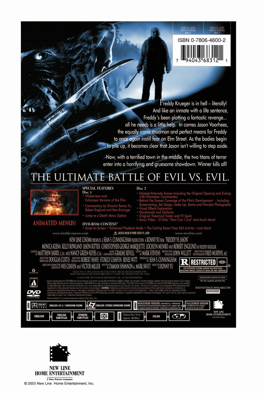 Freddy Vs Jason (DVD Platinum Series) [DVD]