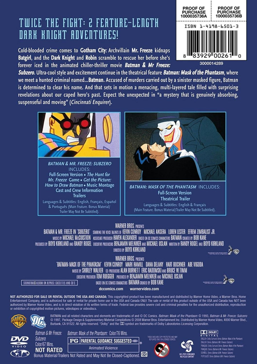 Batman: Mask of Phantasm Batman and Mr. Freeze: Sub Zero (DVD Double Feature) [DVD]