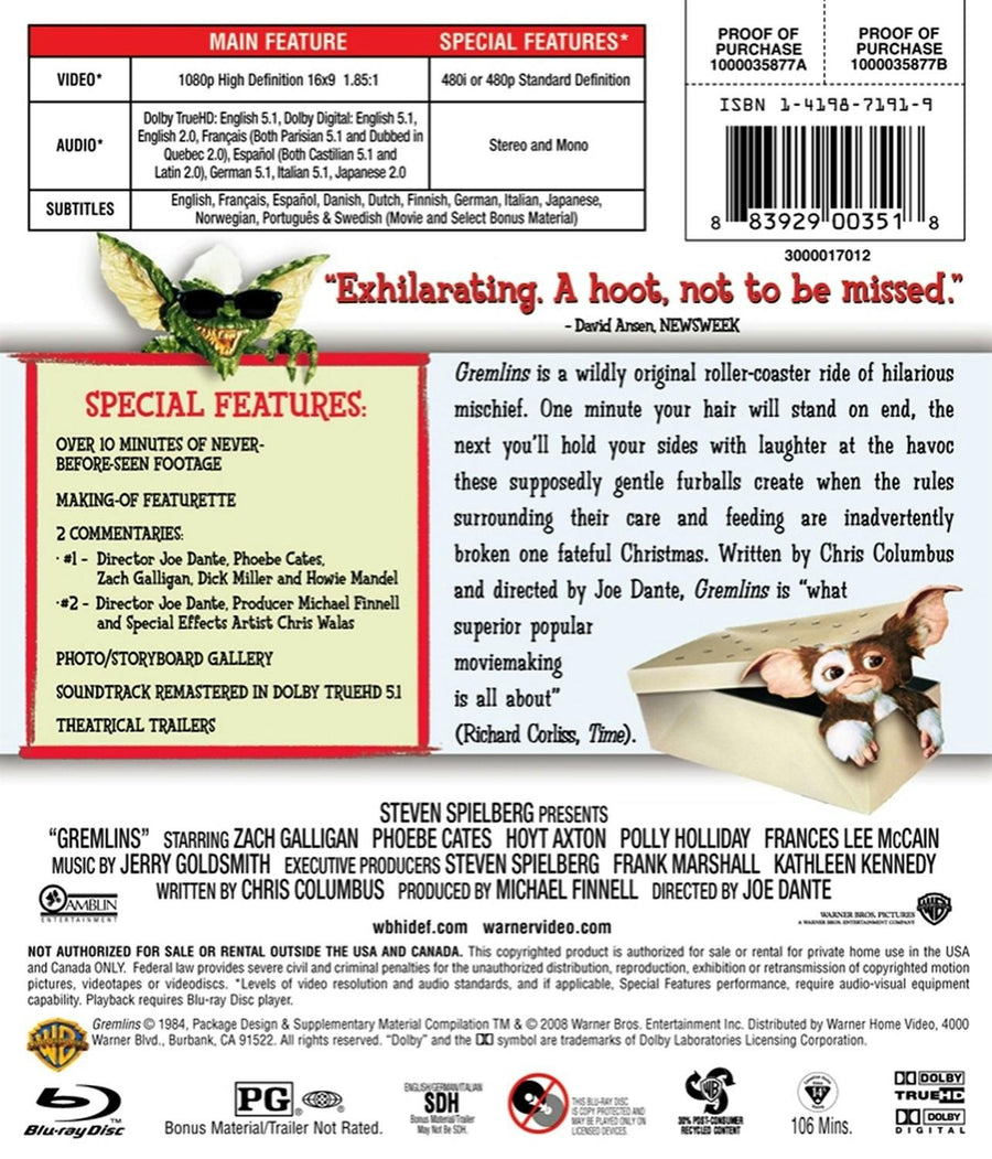 Gremlins 25th Anniversary [Blu-ray]