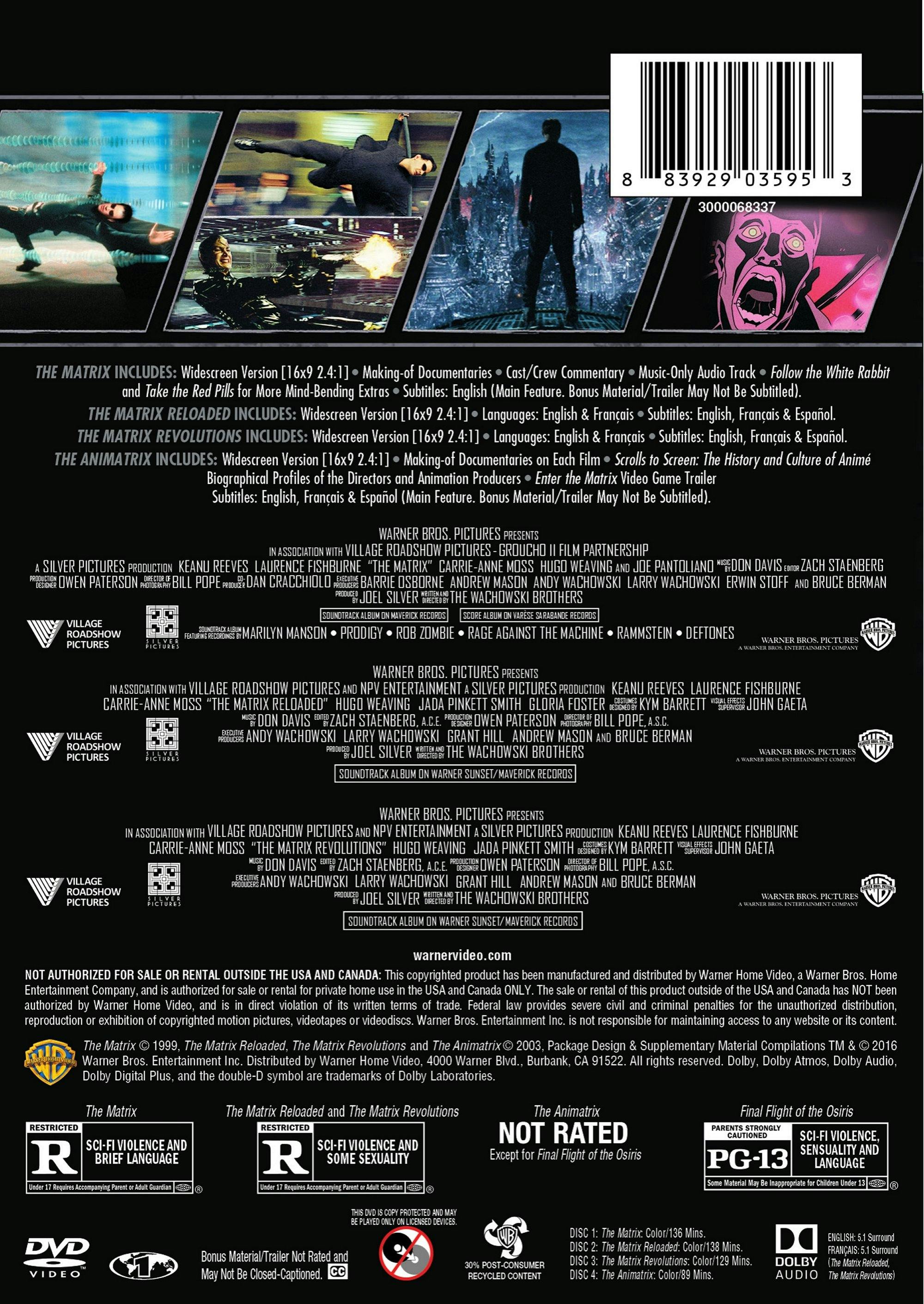 The Matrix Collection (Box Set) [DVD] – GRUV Entertainment