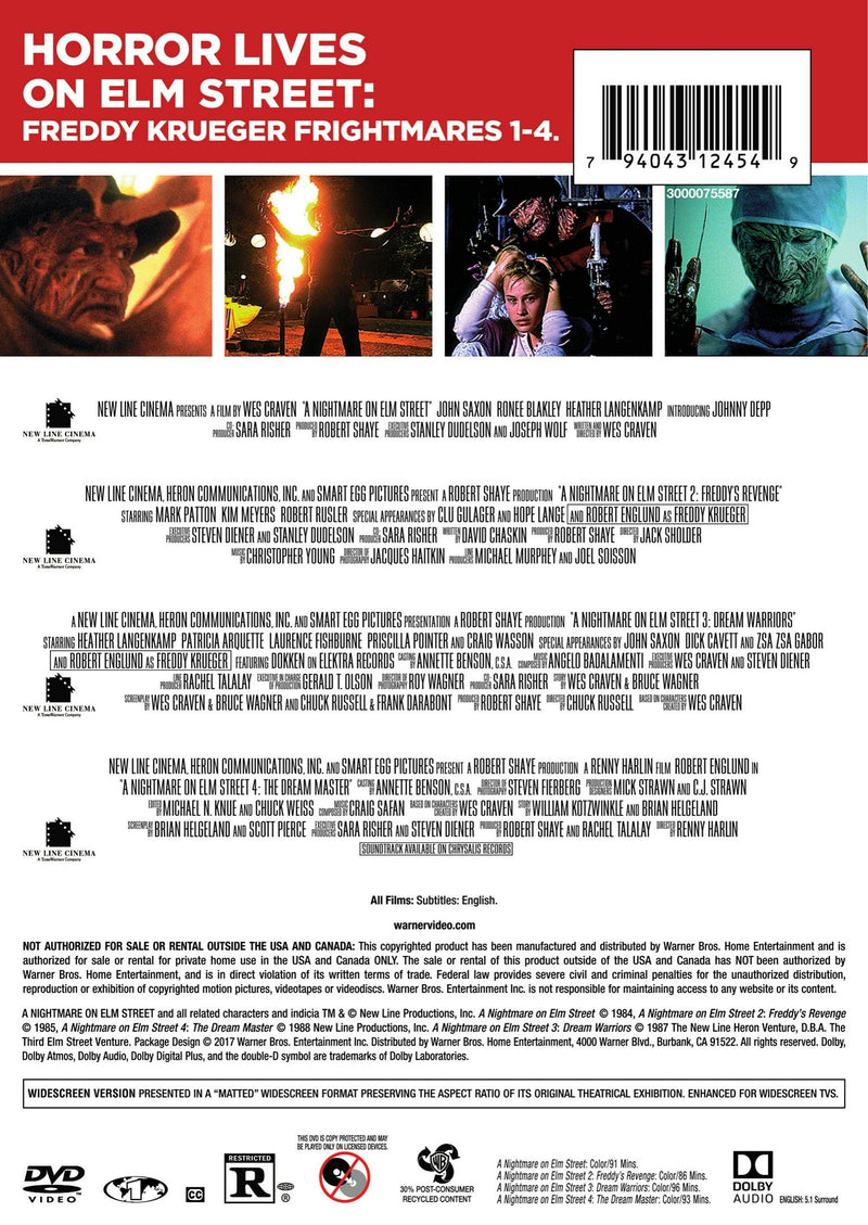 A Nightmare On Elm Street 1-4 [DVD]