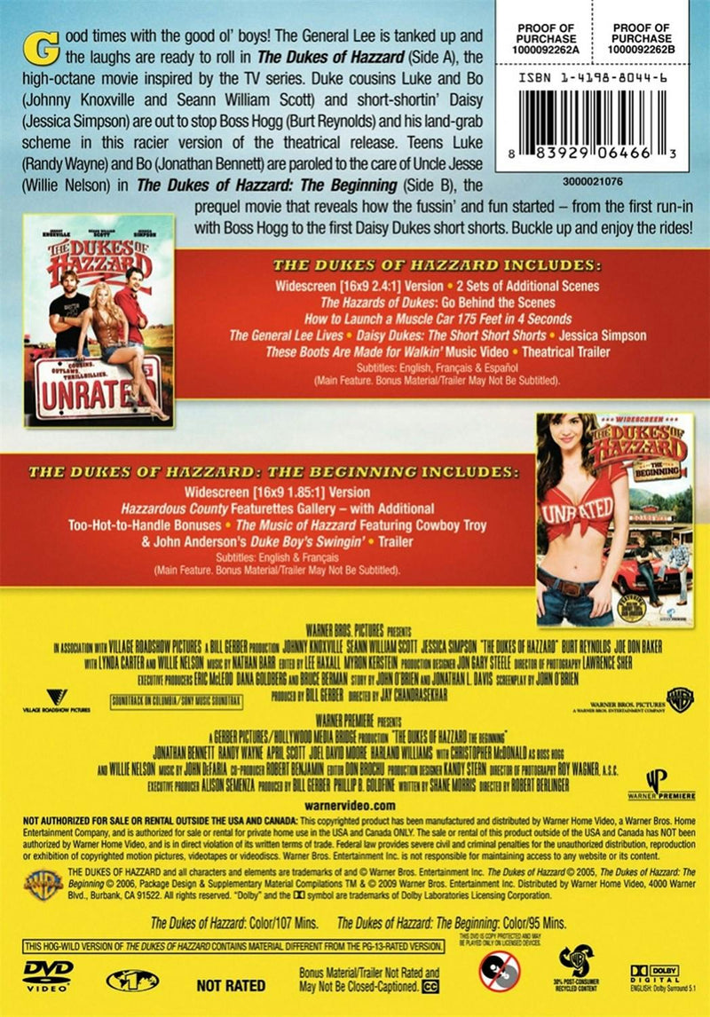 Dukes of Hazzard Film Collection (DVD Double Feature) [DVD]