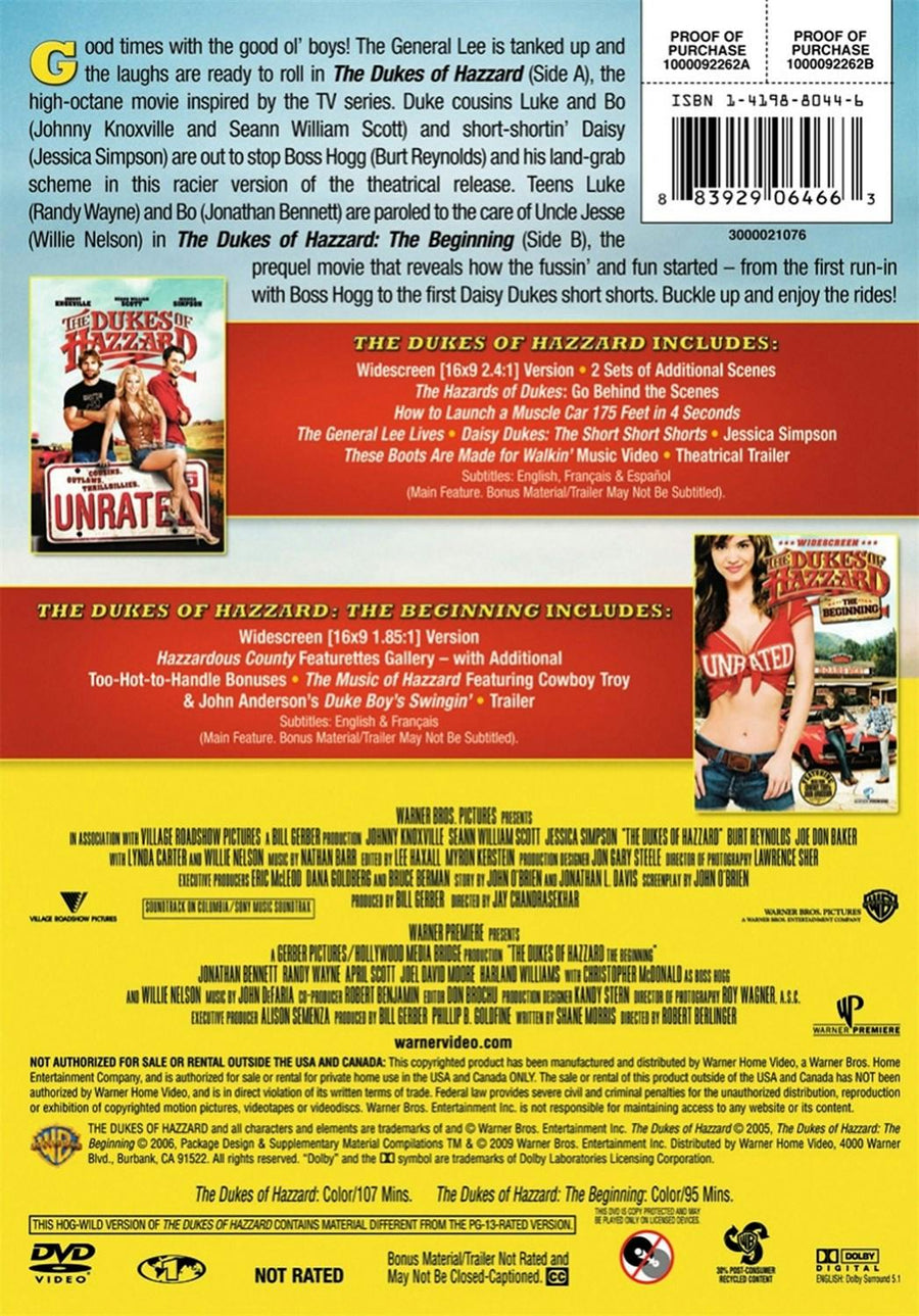 Dukes of Hazzard Film Collection (DVD Double Feature) [DVD]