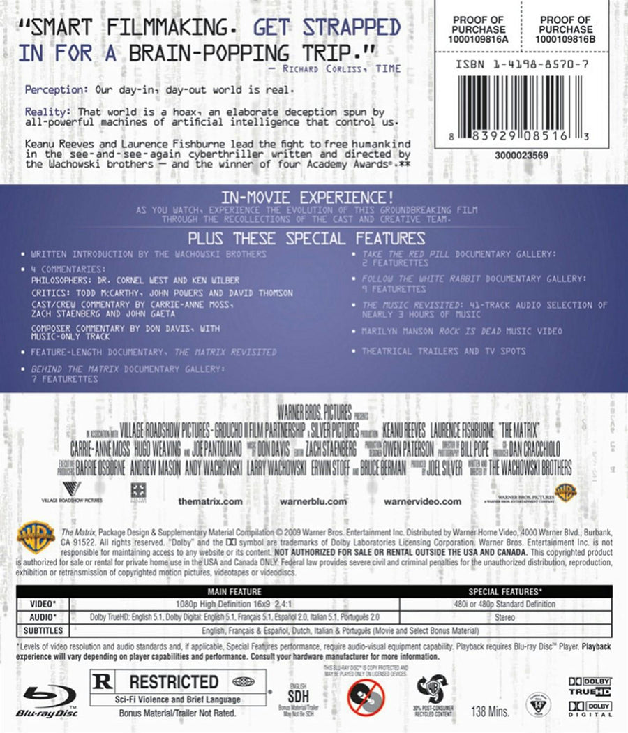 Matrix, The 10th Anniversary (Blu-ray 10th Anniversary Edition) [Blu-ray]