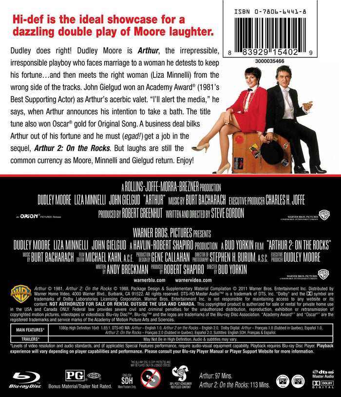 Arthur/Arthur 2: On the Rocks (Blu-ray Double Feature) [Blu-ray]