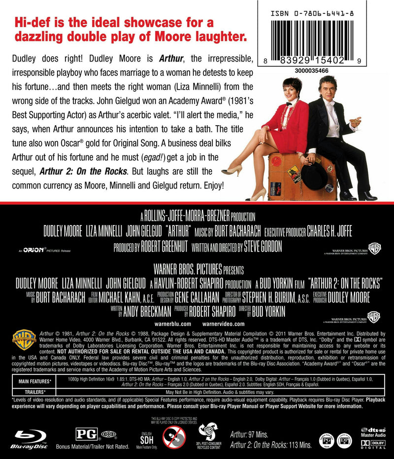Arthur/Arthur 2: On the Rocks (Blu-ray Double Feature) [Blu-ray]