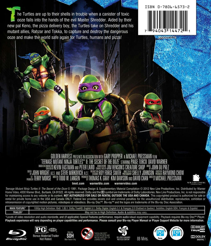 Teenage Mutant Ninja Turtles 2 - The Secret of the Ooze [Blu-ray]