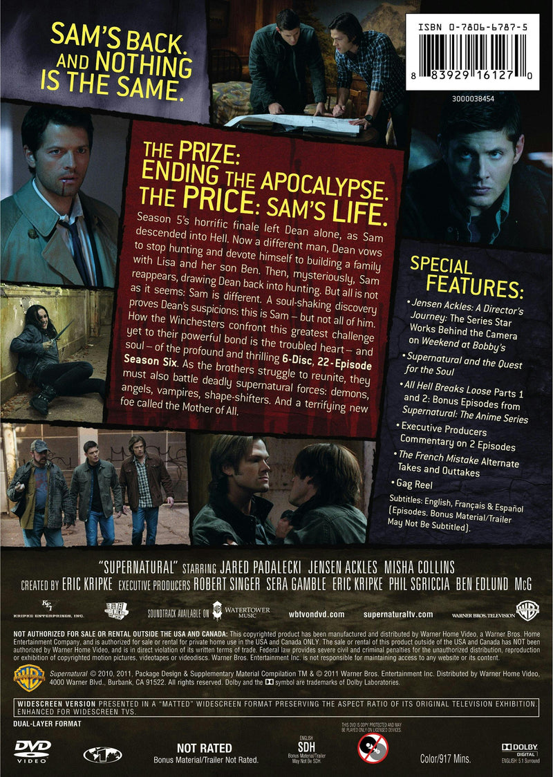 Supernatural: The Complete Sixth Season (Box Set) [DVD]