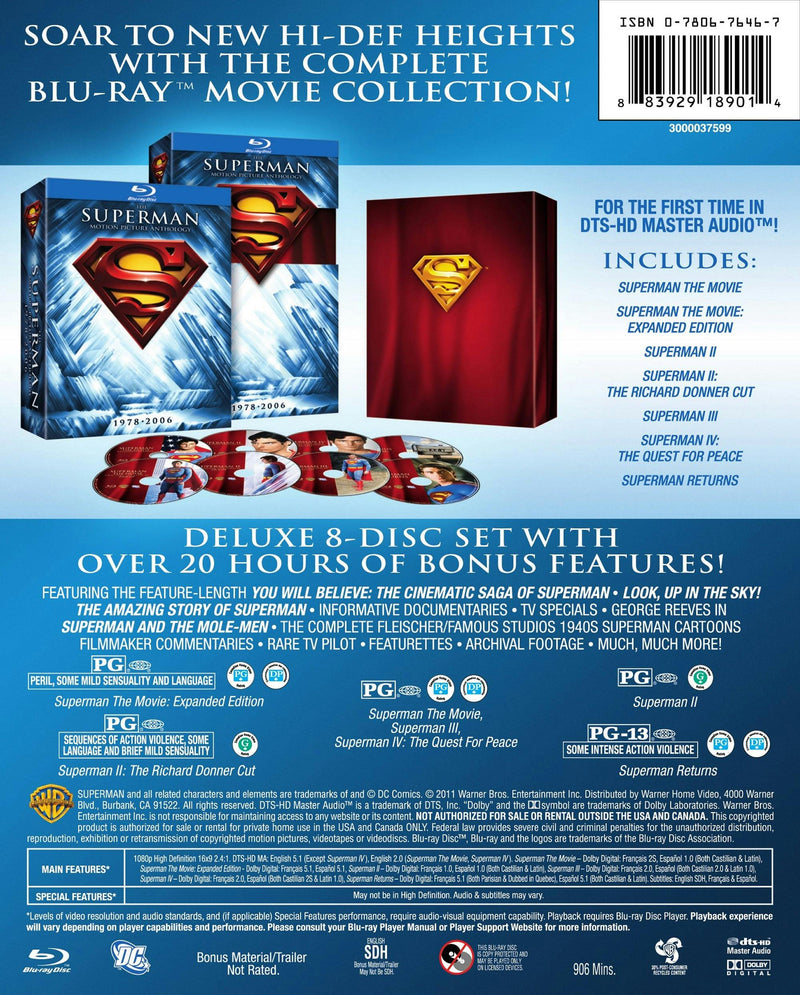 Superman: The Motion Picture Anthology 1978-2006 (Blu-ray Set) [Blu-ray]