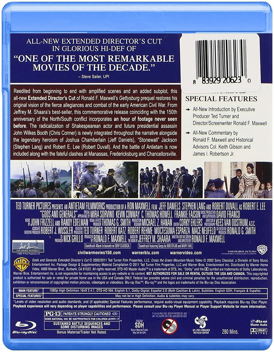 Gods and Generals - Extended Director's Cut (Blu-ray Director's Cut) [Blu-ray]