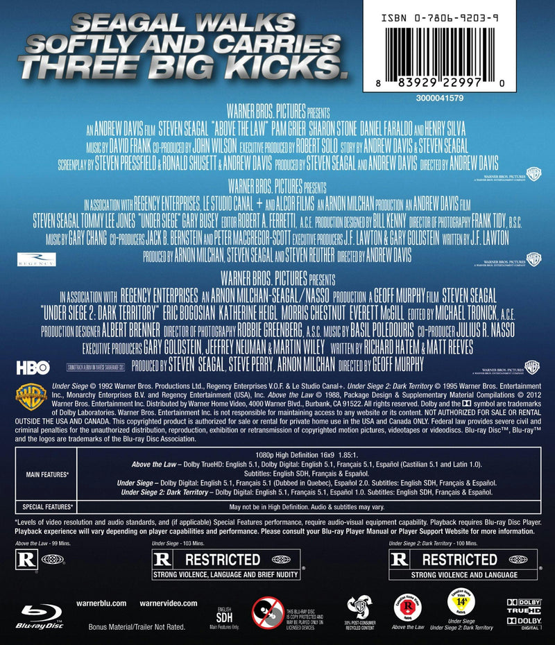 Above the Law/Under Siege/Under Siege 2 (Box Set) [Blu-ray]