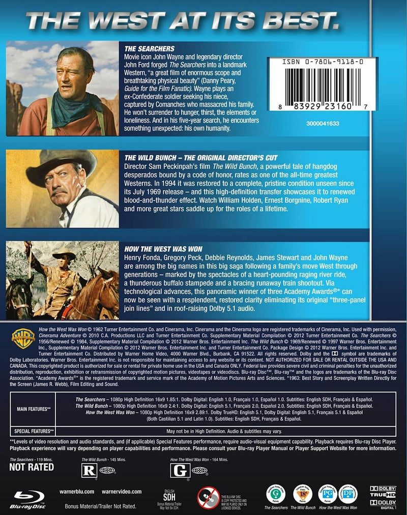 The Searchers / Wild Bunch / How The West Was Won [Blu-ray]