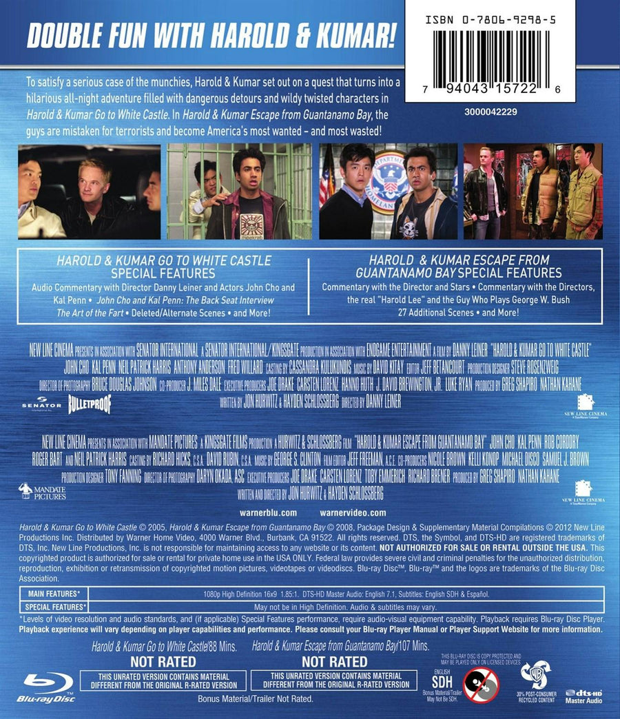 Harold & Kumar Go White Castle & Harold & Kumar Escape from Guantanamo (Blu-ray Double Feature) [Blu-ray]