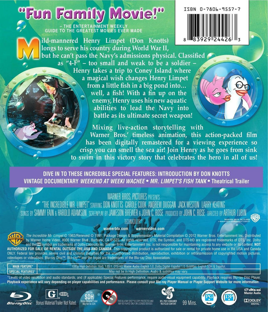 The Incredible Mr. Limpet [Blu-ray]
