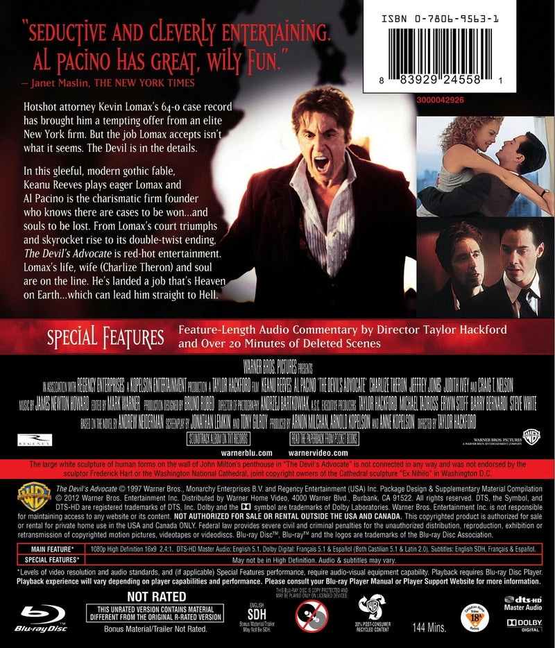 Devil's Advocate (Blu-ray Unrated Director's Cut) [Blu-ray]