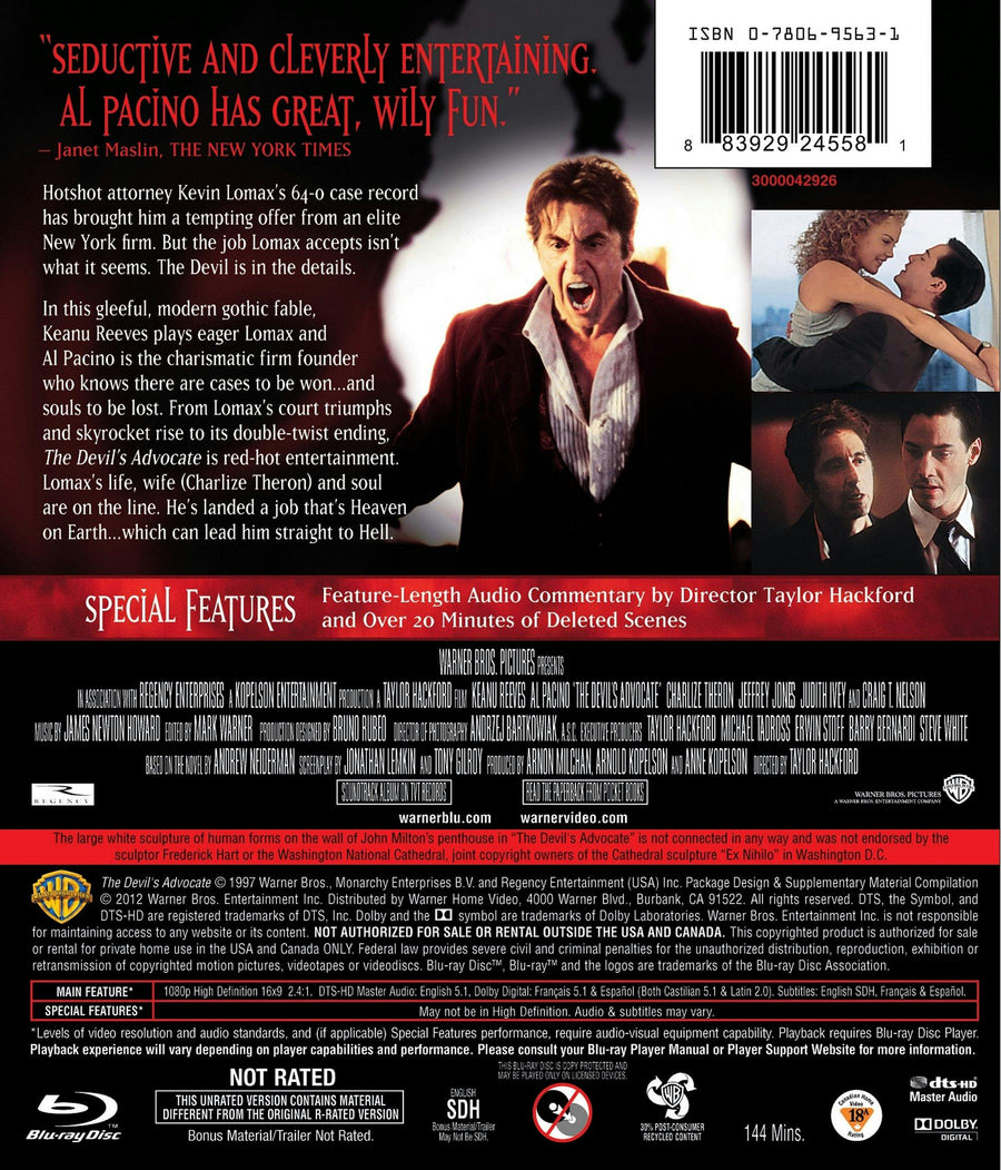 Devil's Advocate (Blu-ray Unrated Director's Cut) [Blu-ray]