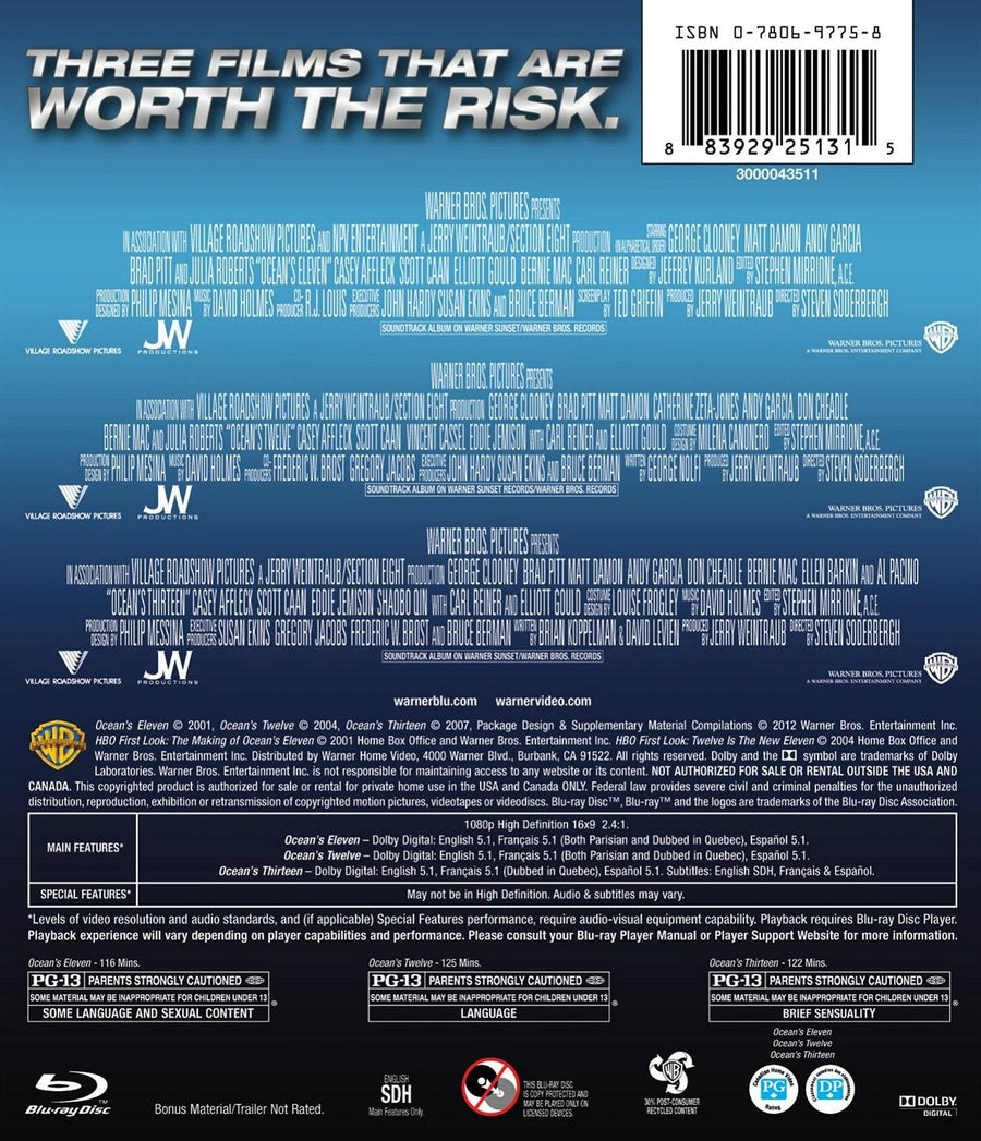 Ocean's Eleven (2001) / Ocean's Twelve / Ocean's Thirteen [Blu-ray]