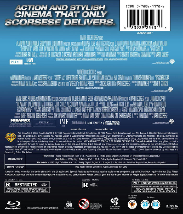 The Departed/Goodfellas/The Aviator (Box Set) [Blu-ray]
