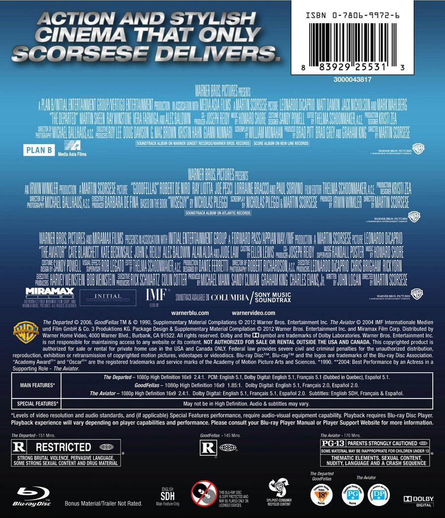 The Departed/Goodfellas/The Aviator (Box Set) [Blu-ray]