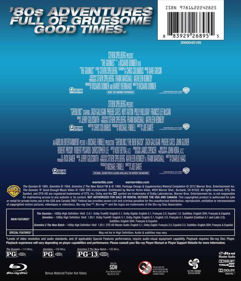 The Goonies/Gremlins/Gremlins 2: The New Batch (Box Set) [Blu-ray]