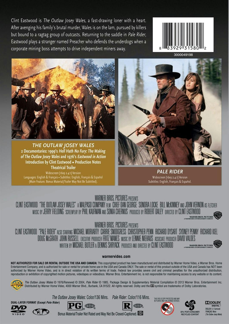 Outlaw Josey Wales/Pale Rider (DVD Double Feature) [DVD]