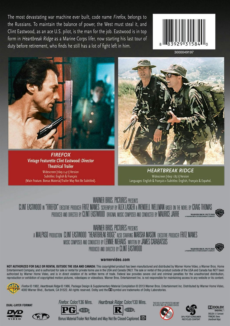 Firefox / Heartbreak Ridge (DVD Double Feature) [DVD]